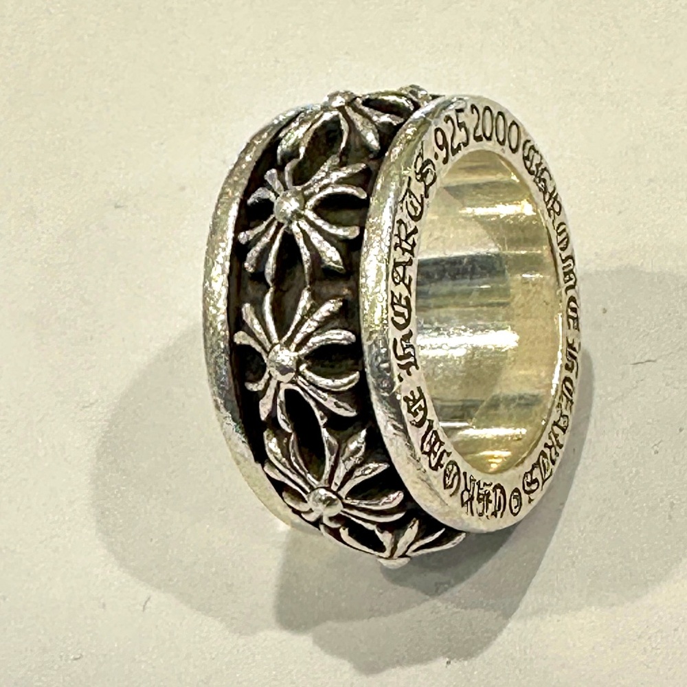 925 silver chrome hearts spinner ring